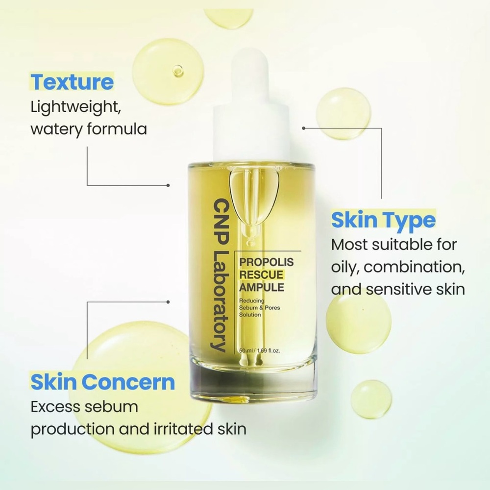 CNP Rescue+Propolis Serum - Niacinamide with IP-BHA for Dry & Sensitive Skin